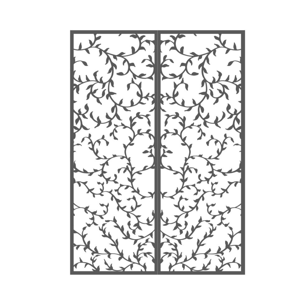 Plantilla de tarjeta de invitación de boda ornamental cortada con láser con pliegue de puerta. diseño para corte láser o plantilla troquelada. vector