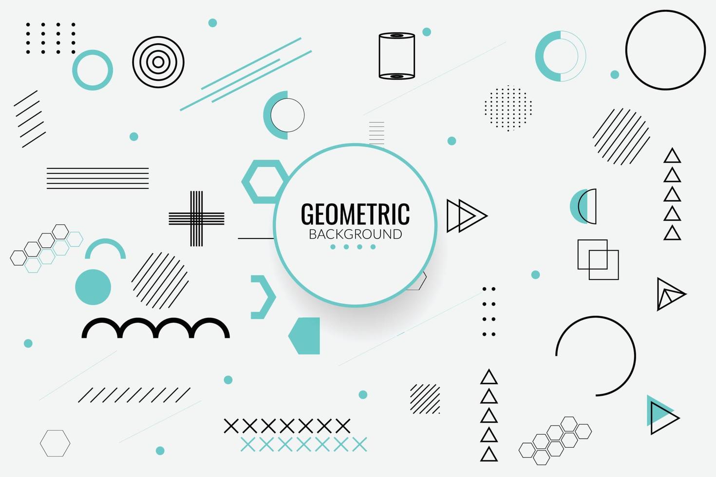 Geometric shapes. memphis design, retro elements for web, vintage, advertisement, commercial banner, vector