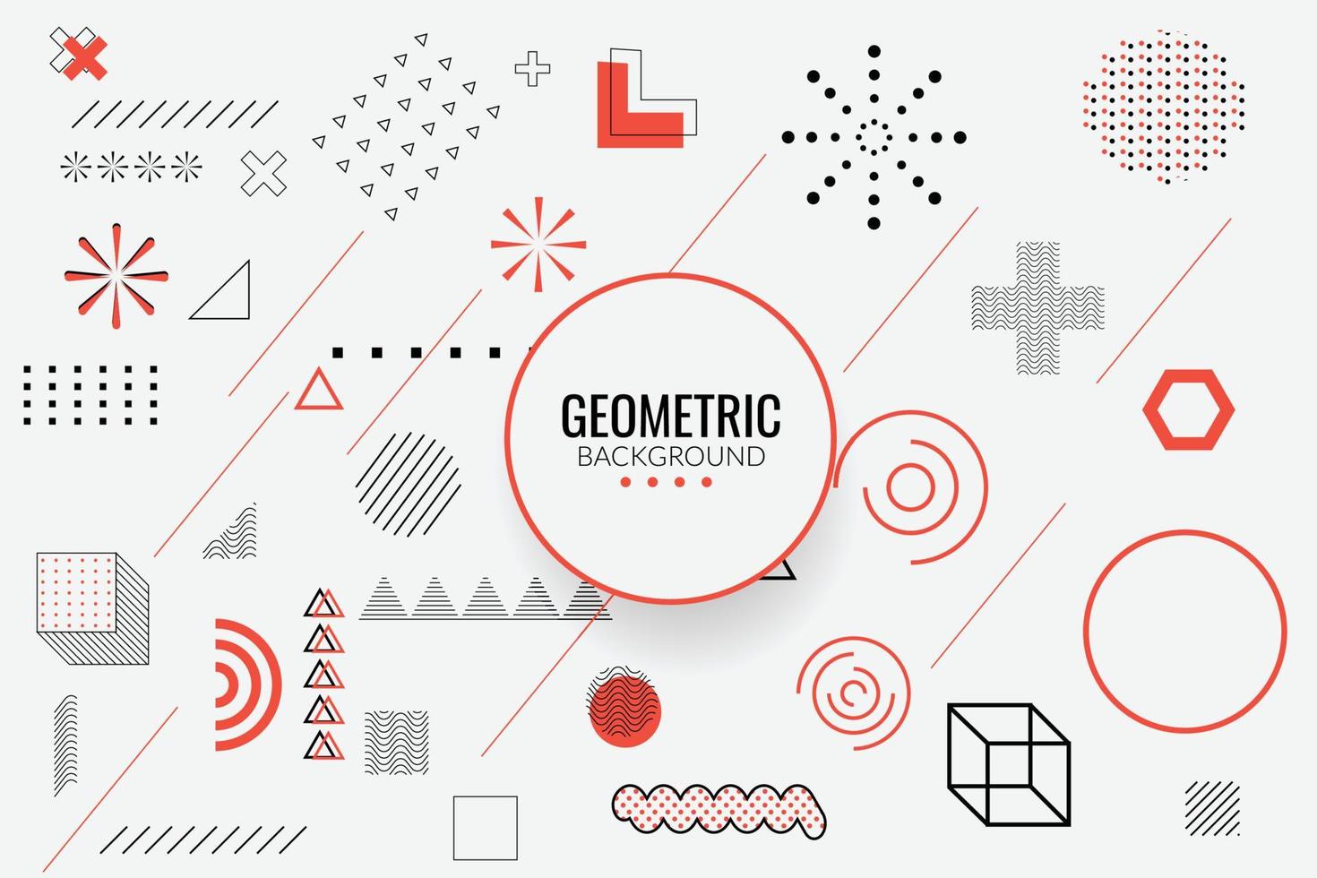 formas geométricas. diseño de memphis, elementos retro para web, vintage, publicidad, banner comercial, vector