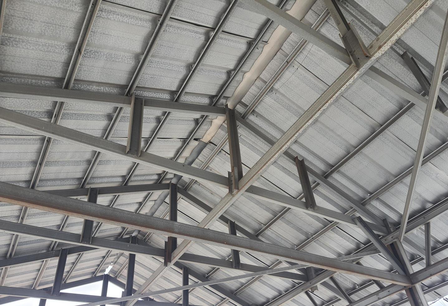 Steel frame for a simple roof. photo