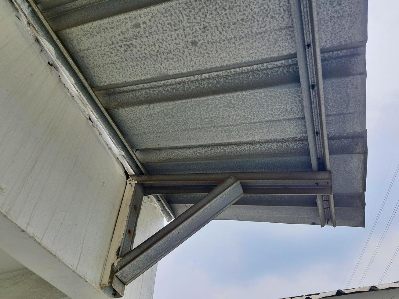 Steel frame for a simple roof. photo