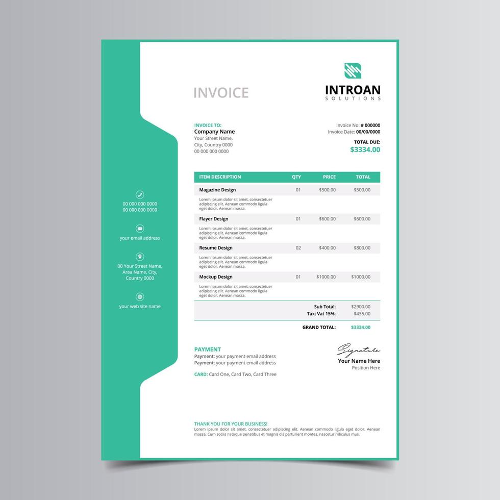 Modern Invoice Template vector