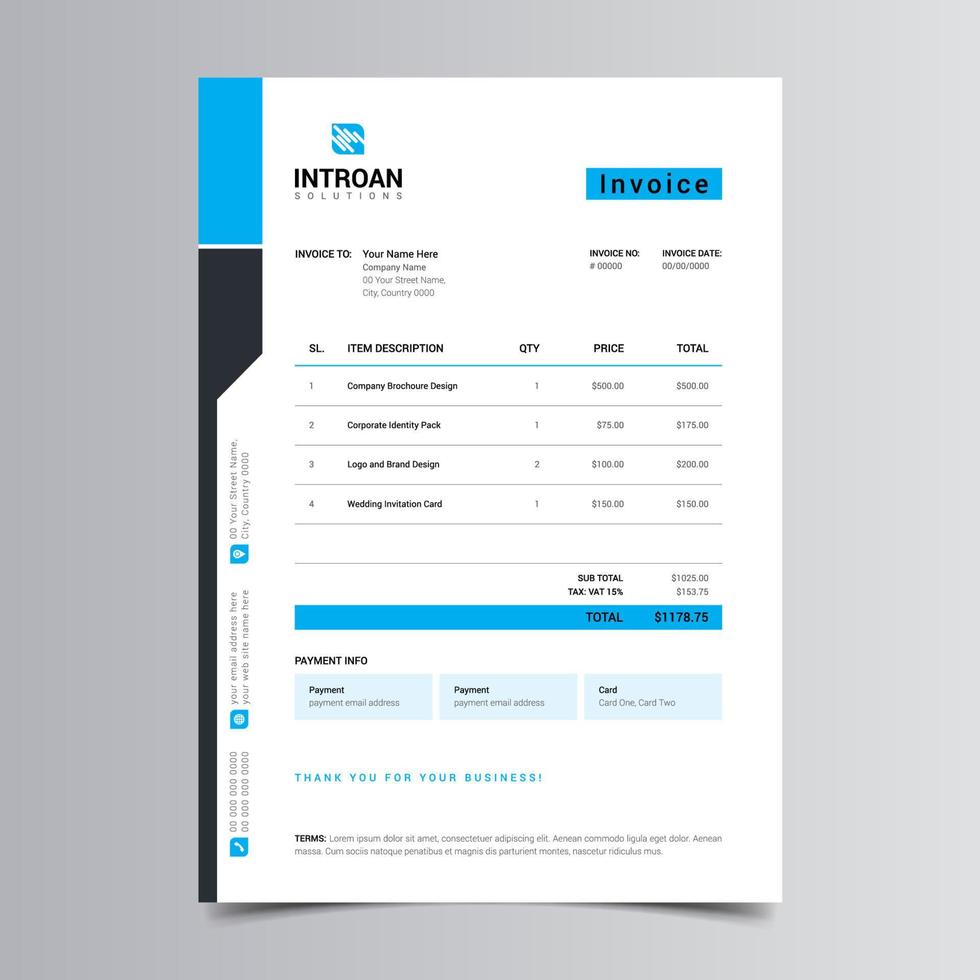 Clean and Modern Invoice Template vector