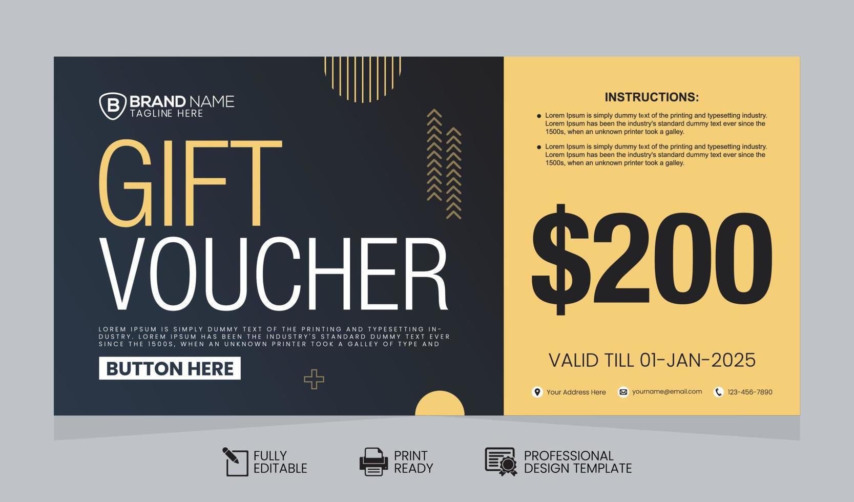 Gift Voucher Template Promotion Sale Discount vector
