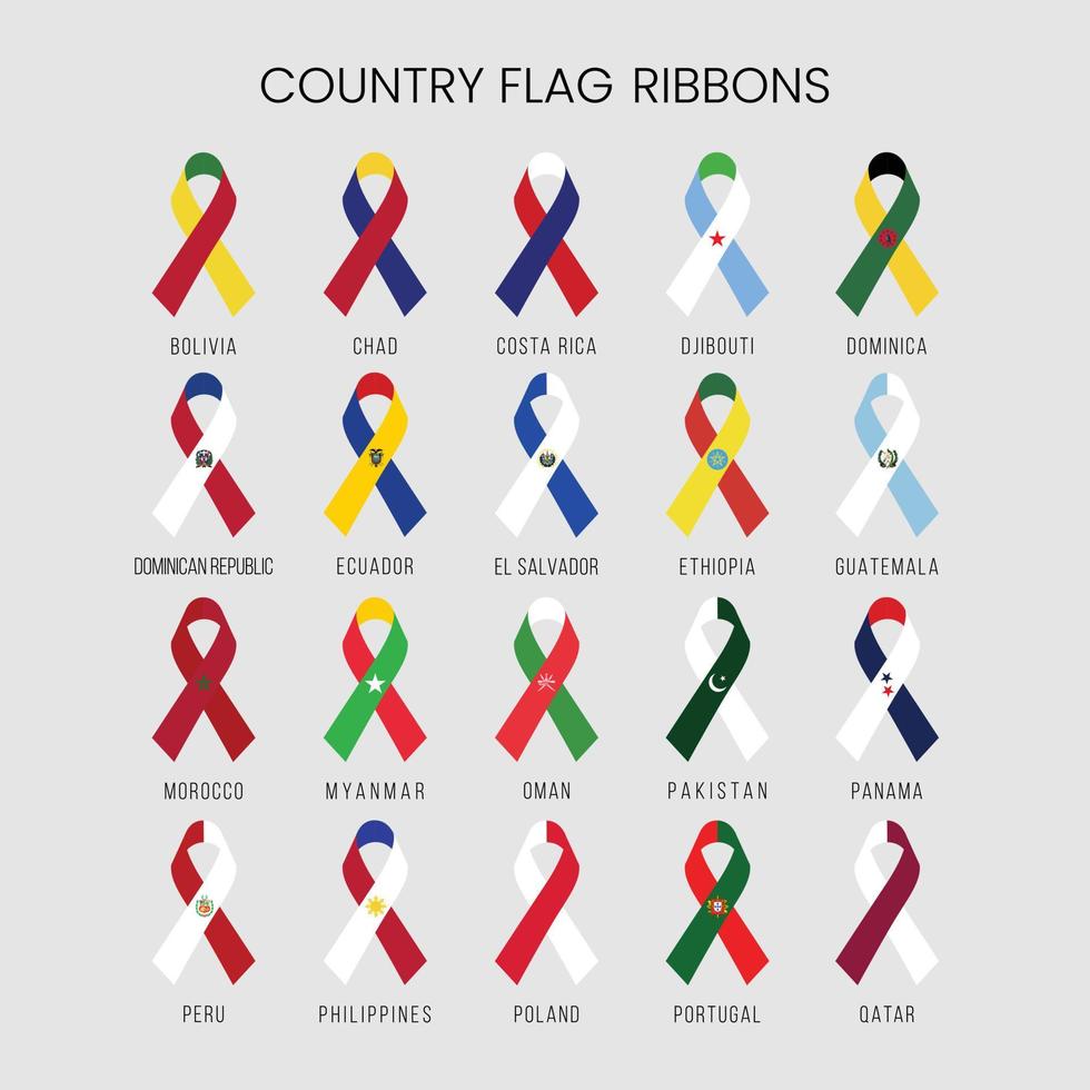 Flags in Ribbon Independence Day Design Template vector