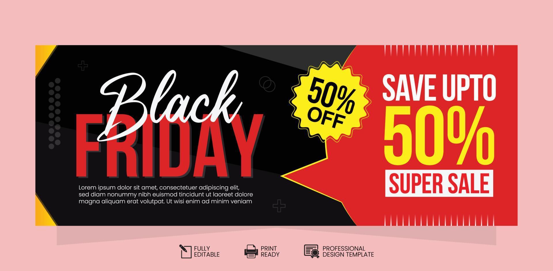Black Friday Poster or Banner Design Template vector