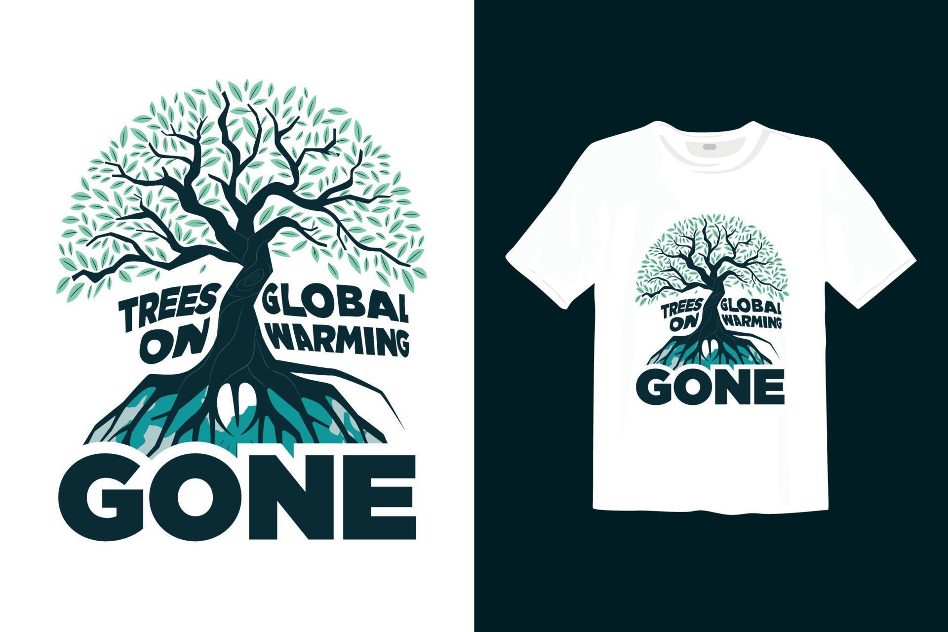 trees on global warming gone global warming vector illustration