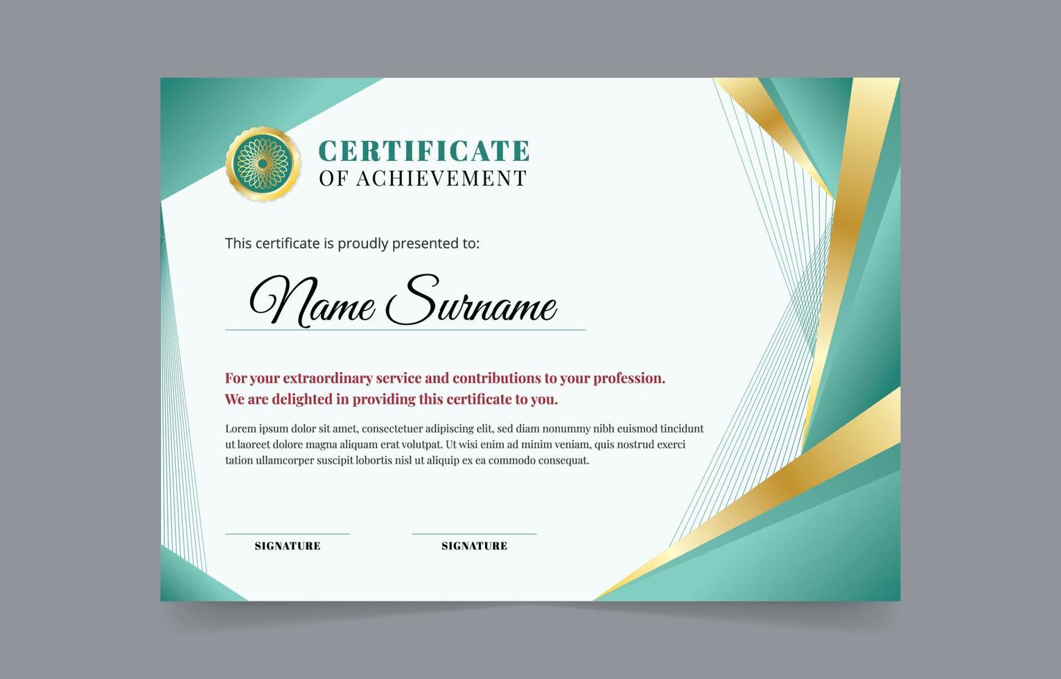 Green Certificate Template vector