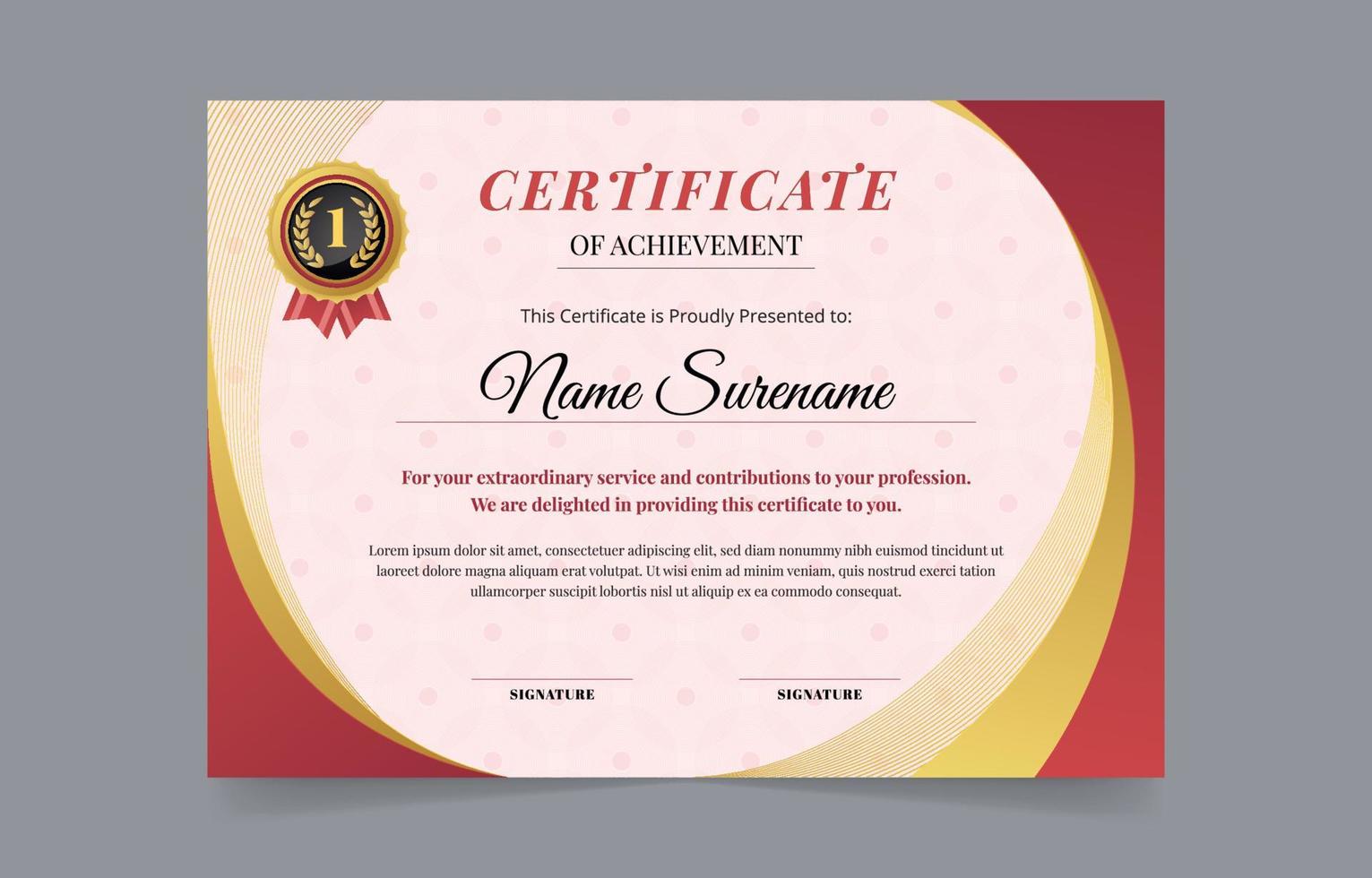 Red Certificate Template vector