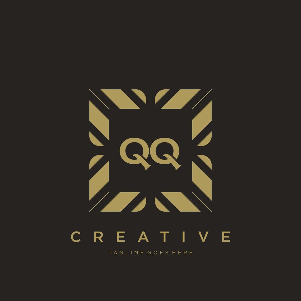 QQ initial letter luxury ornament monogram logo template vector