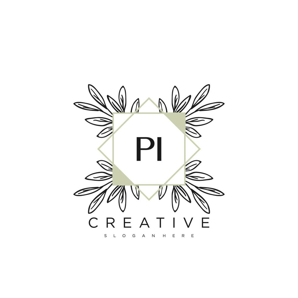 pi letra inicial flor logotipo plantilla vector premium vector art