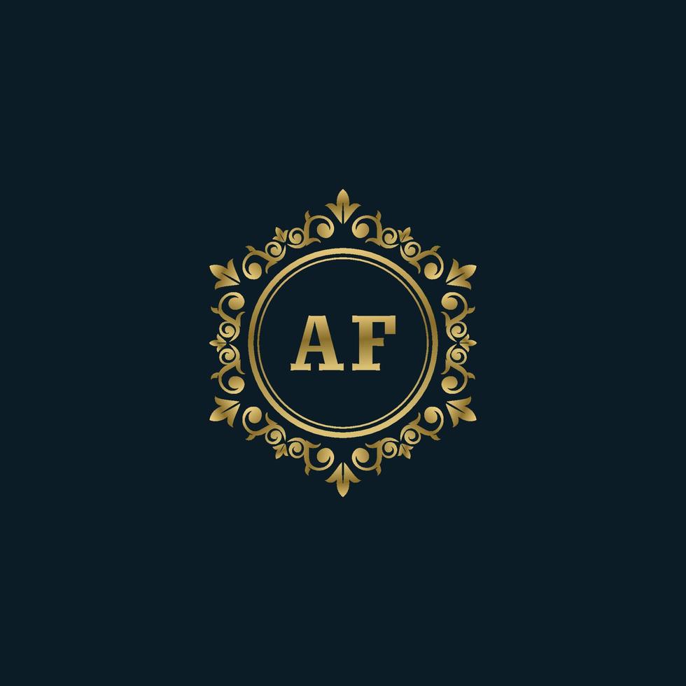 Letter AF logo with Luxury Gold template. Elegance logo vector template.