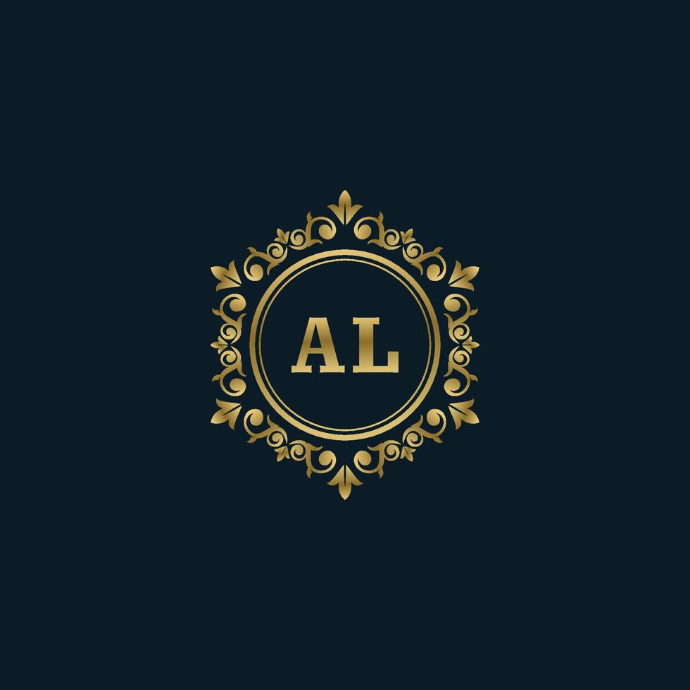 Letter AL logo with Luxury Gold template. Elegance logo vector template.