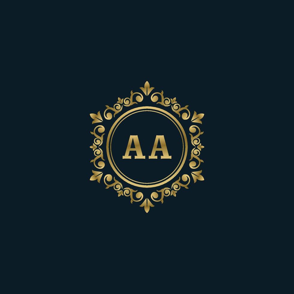 logotipo de letra aa con plantilla de oro de lujo. plantilla de vector de logotipo de elegancia.