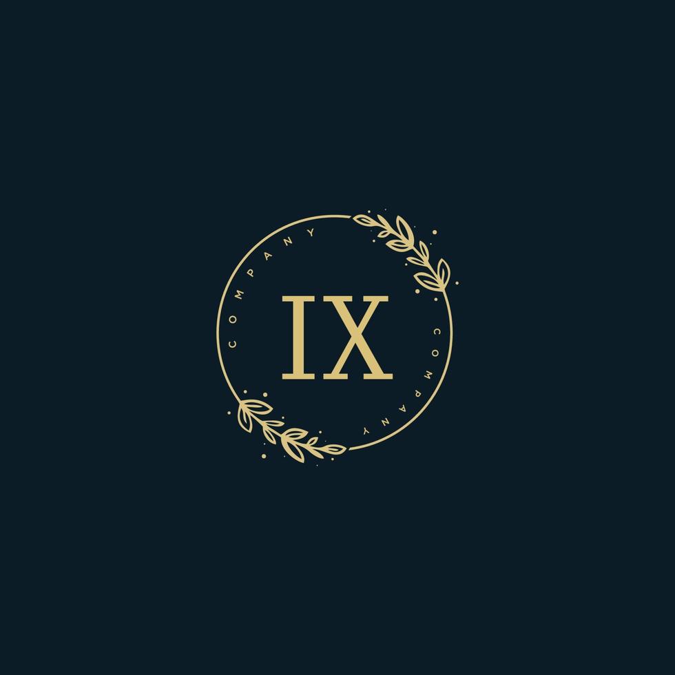 Initial IX beauty monogram and elegant logo design, handwriting logo of initial signature, wedding, fashion, floral and botanical with creative template. vector