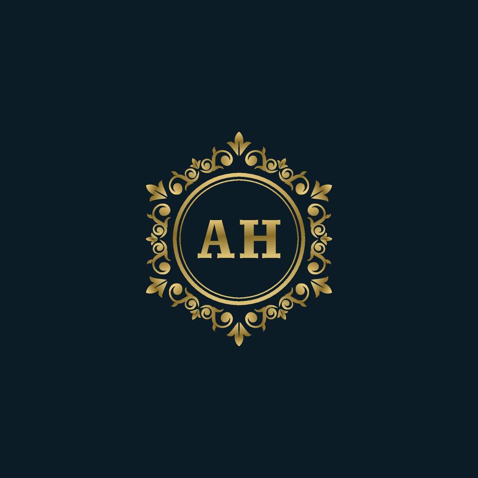 Letter AH logo with Luxury Gold template. Elegance logo vector template.