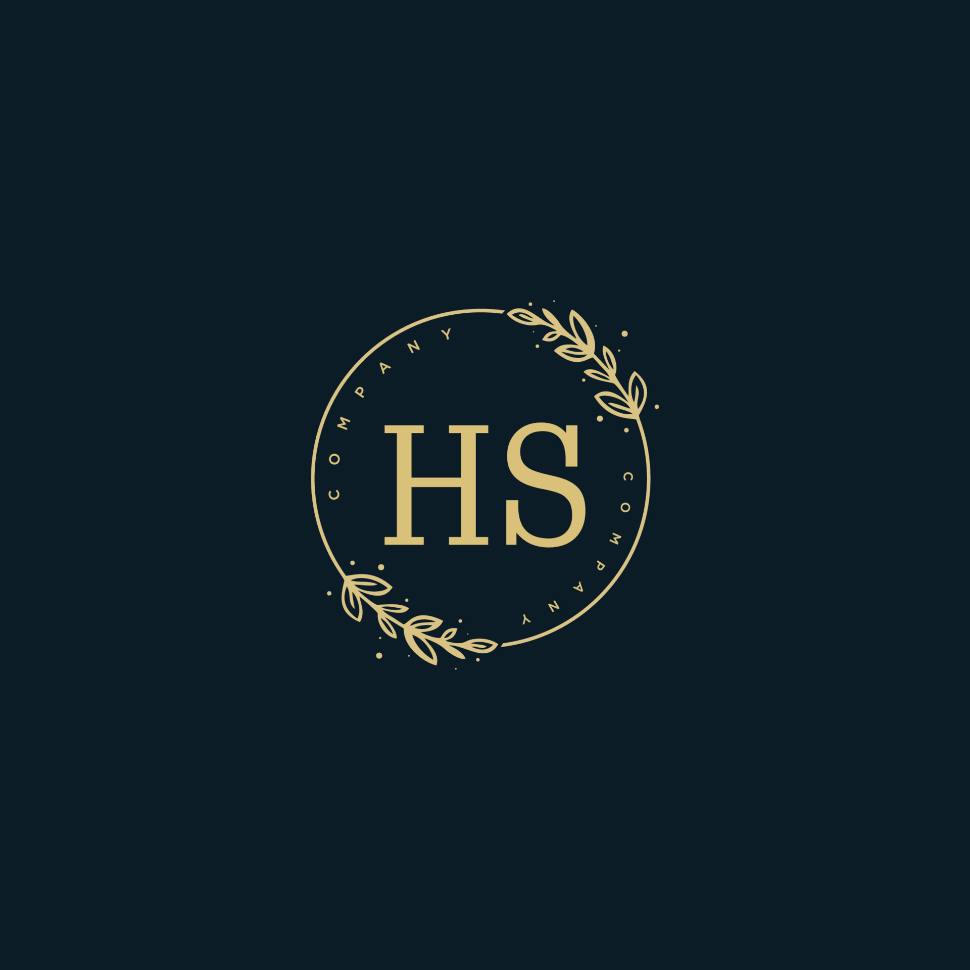 Beauty emblem hs monogram s and h letters Vector Image