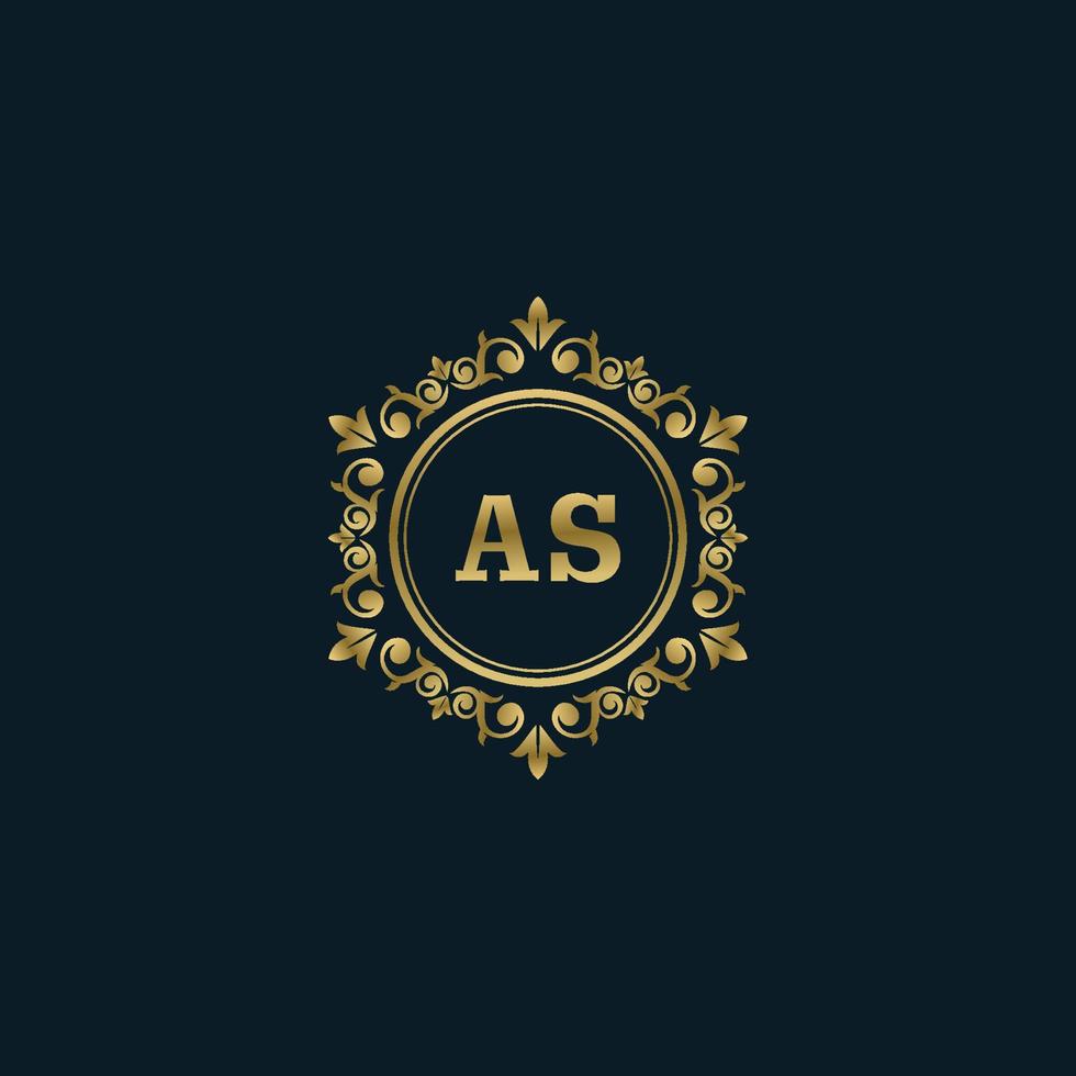 Letter AS logo with Luxury Gold template. Elegance logo vector template.