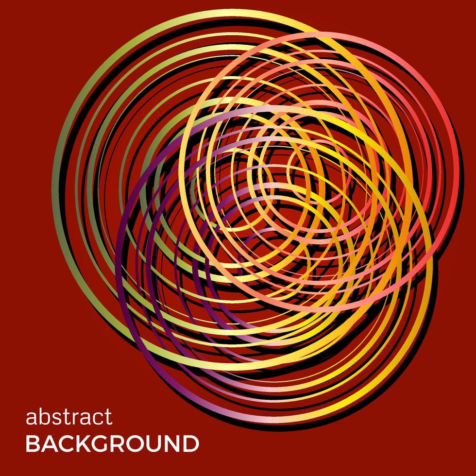 Beautiful light circles on a red background. Abstract flash light circles. Vector technology background.