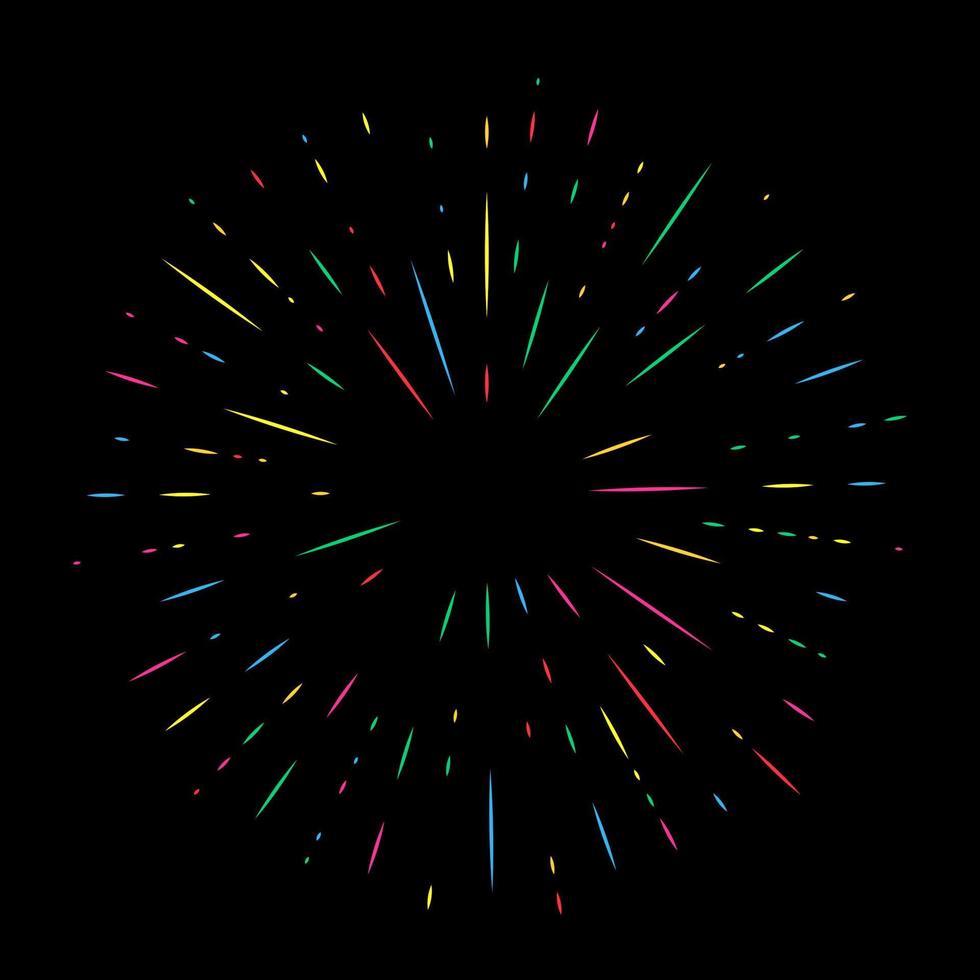 Colorful Holiday Firework on night background vector