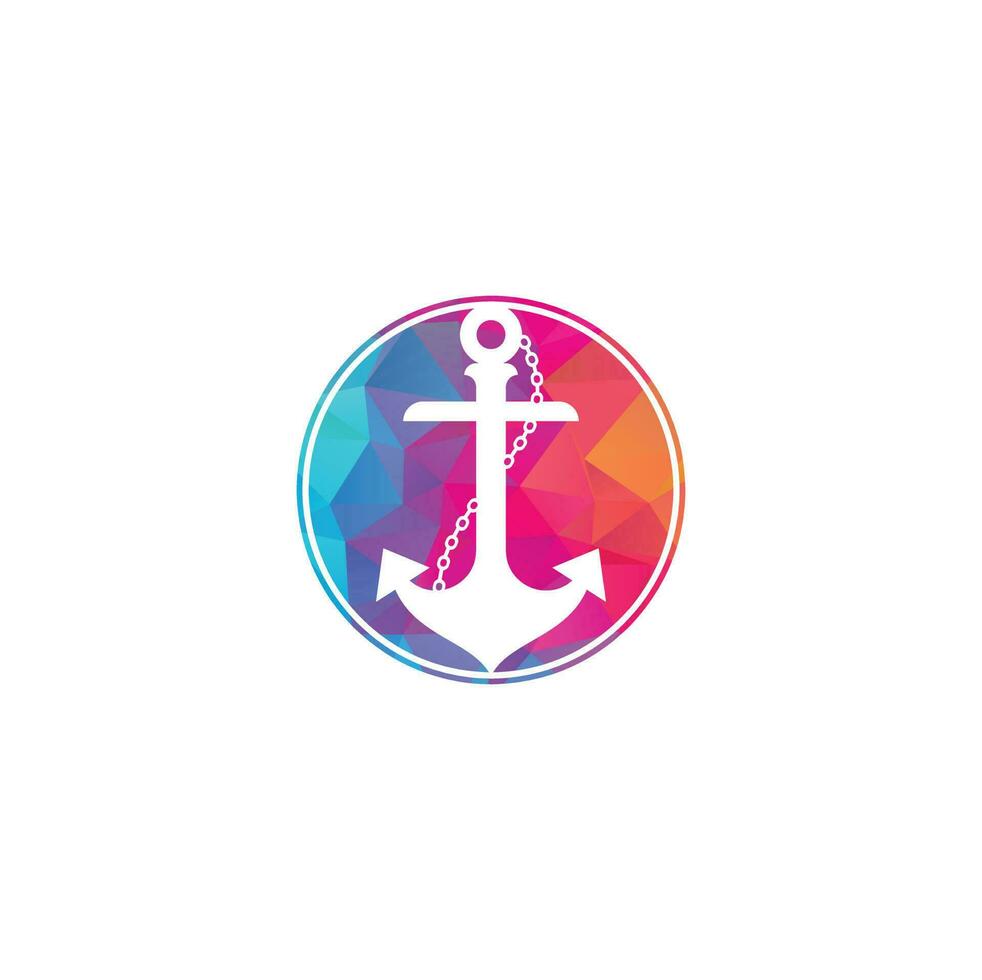 Anchor with rope logo design template. vector