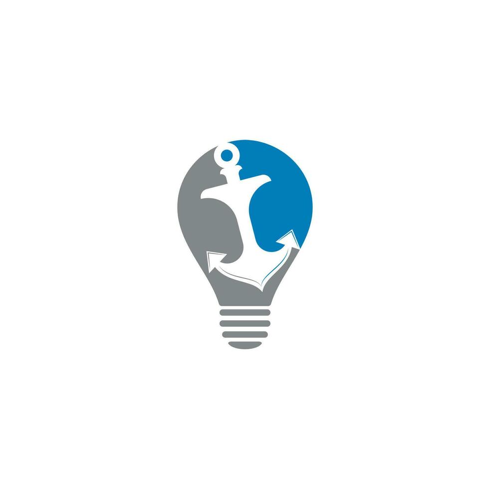 Anchor bulb shape concept vector logo design.