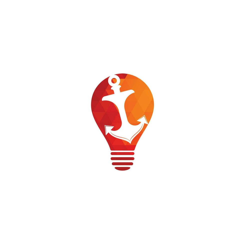 Anchor bulb shape concept vector logo design.