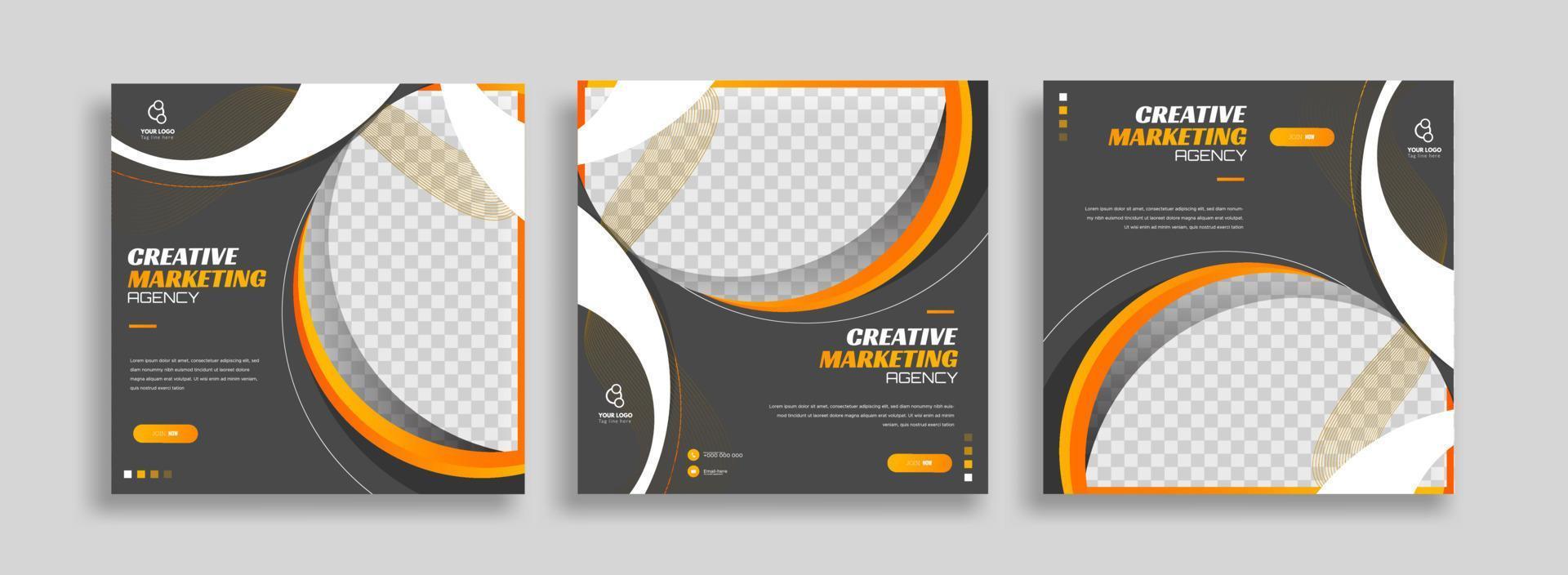 Creative Business marketing social media post template vector