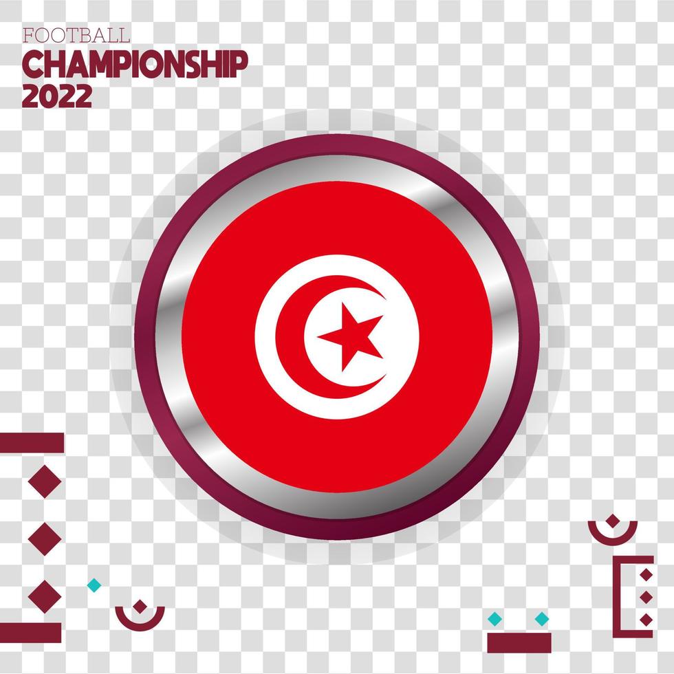 tunisia flag nation 3d effect vector with isolated color background