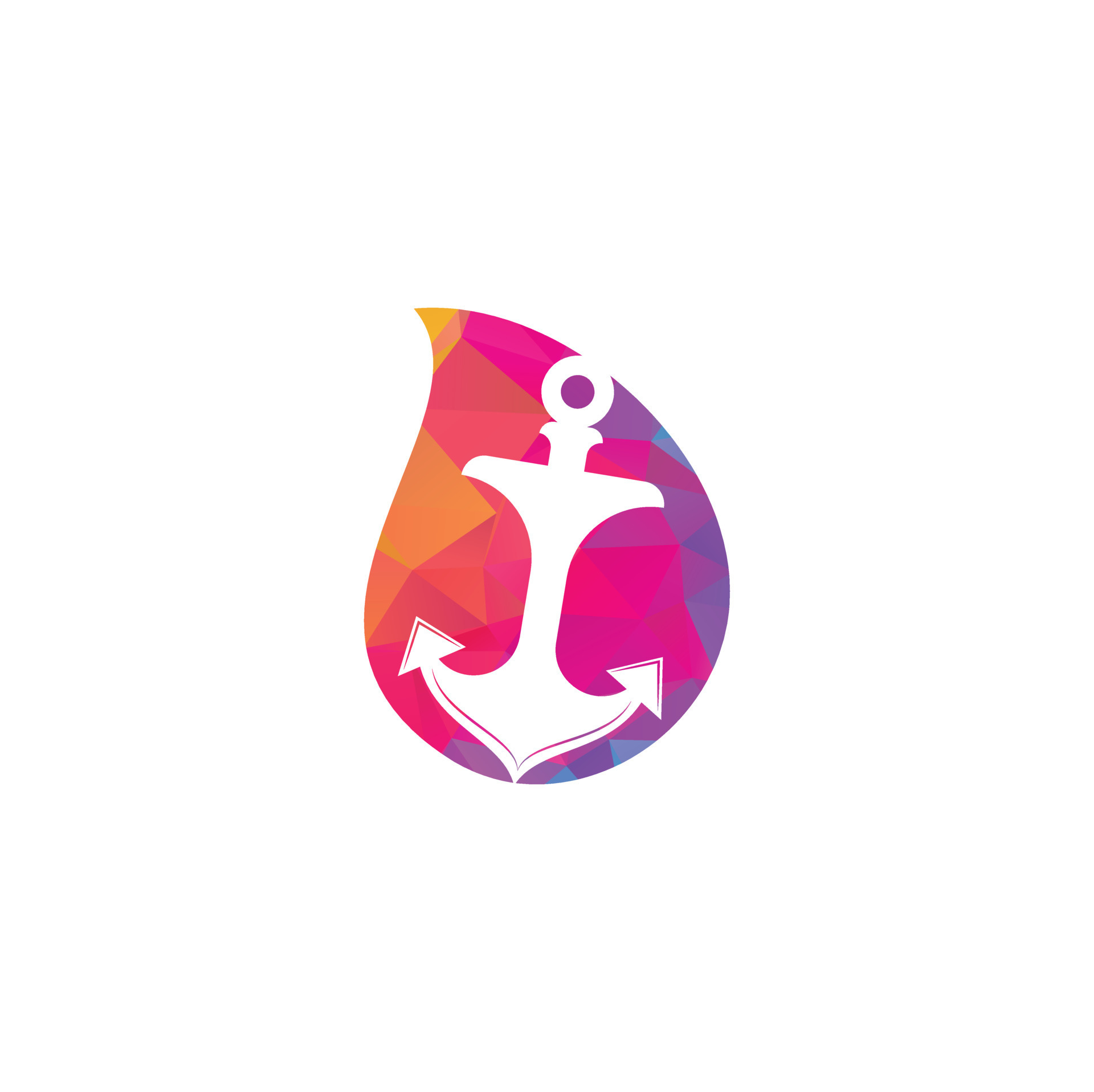 Anchor drop shape concept vector logo design. 13968959 Vector Art at