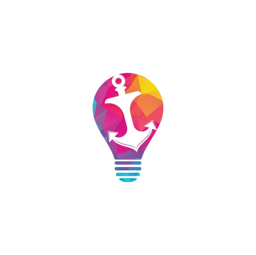 Anchor bulb shape concept vector logo design.