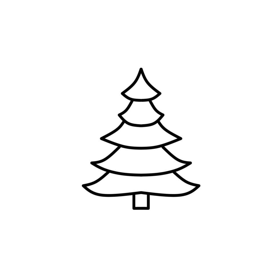 icono del árbol de navidad, ilustración vectorial sobre fondo blanco vector