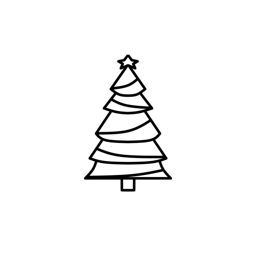 icono del árbol de navidad, ilustración vectorial sobre fondo blanco vector