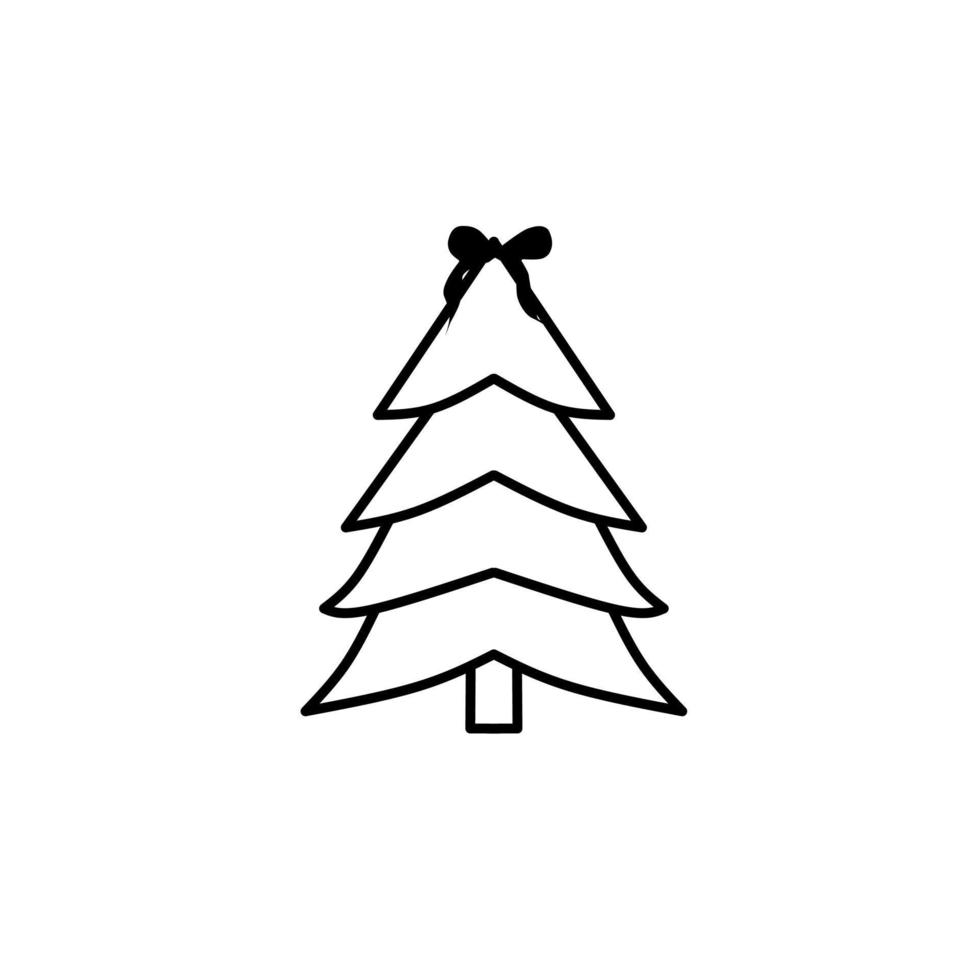 icono del árbol de navidad, ilustración vectorial sobre fondo blanco vector