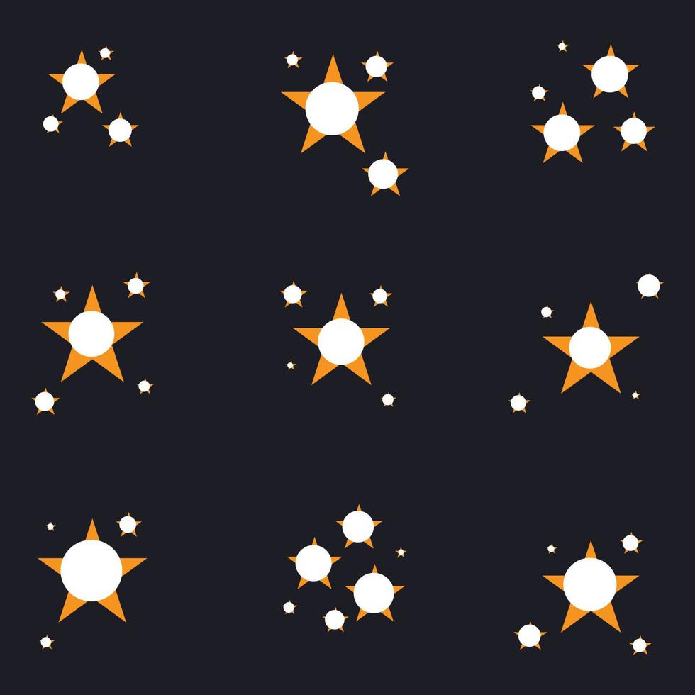 Set of stars, circle, sparkle firework decoration, twinkle shiny flash icon vector