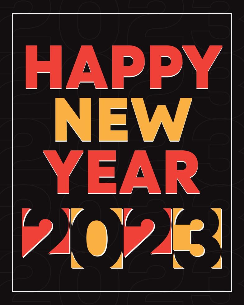 Happy New Year 2023 typography modern design style on blue background vector