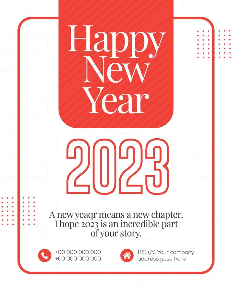 feliz año nuevo 2023, patrón festivo sobre fondo de color para tarjeta de invitación, feliz navidad, feliz año nuevo 2023, tarjetas de felicitación vector