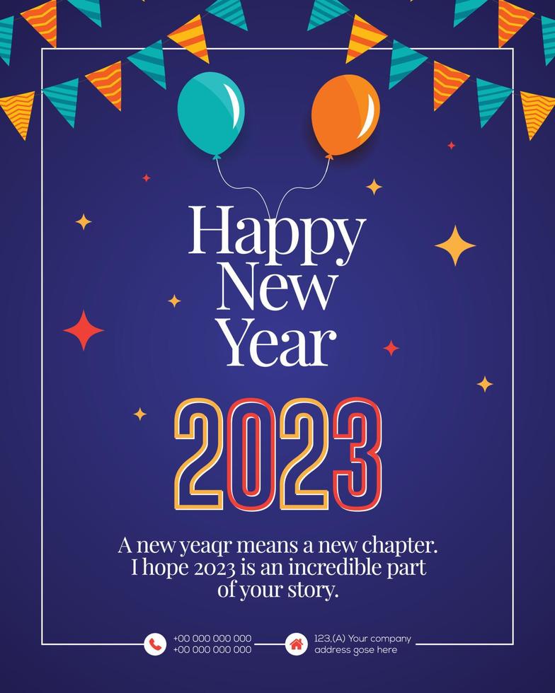 Happy New Year 2023, festive pattern on color background for invitation card, Merry Christmas, Happy new Year 2023, greeting cards vector