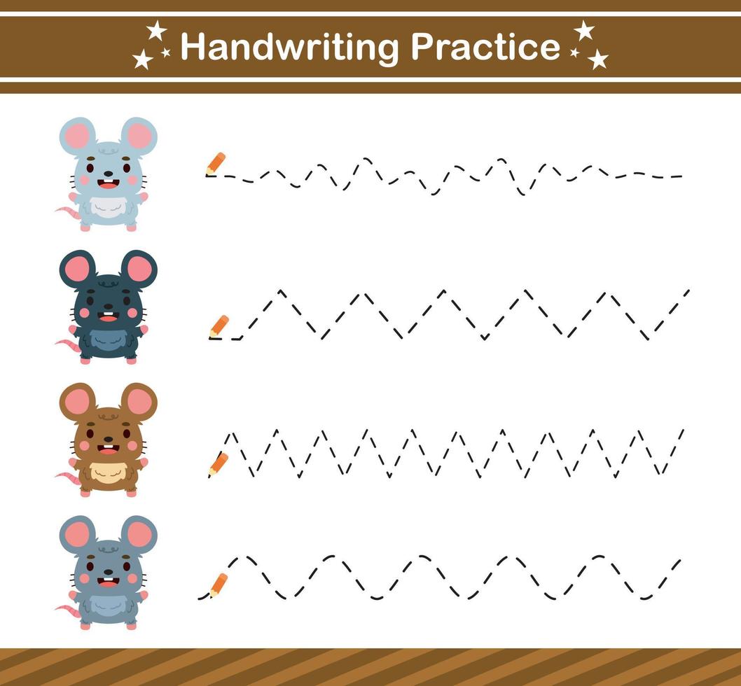 handwriting practice game.Education game for kindergarten and preschool .Educational page for kids vector