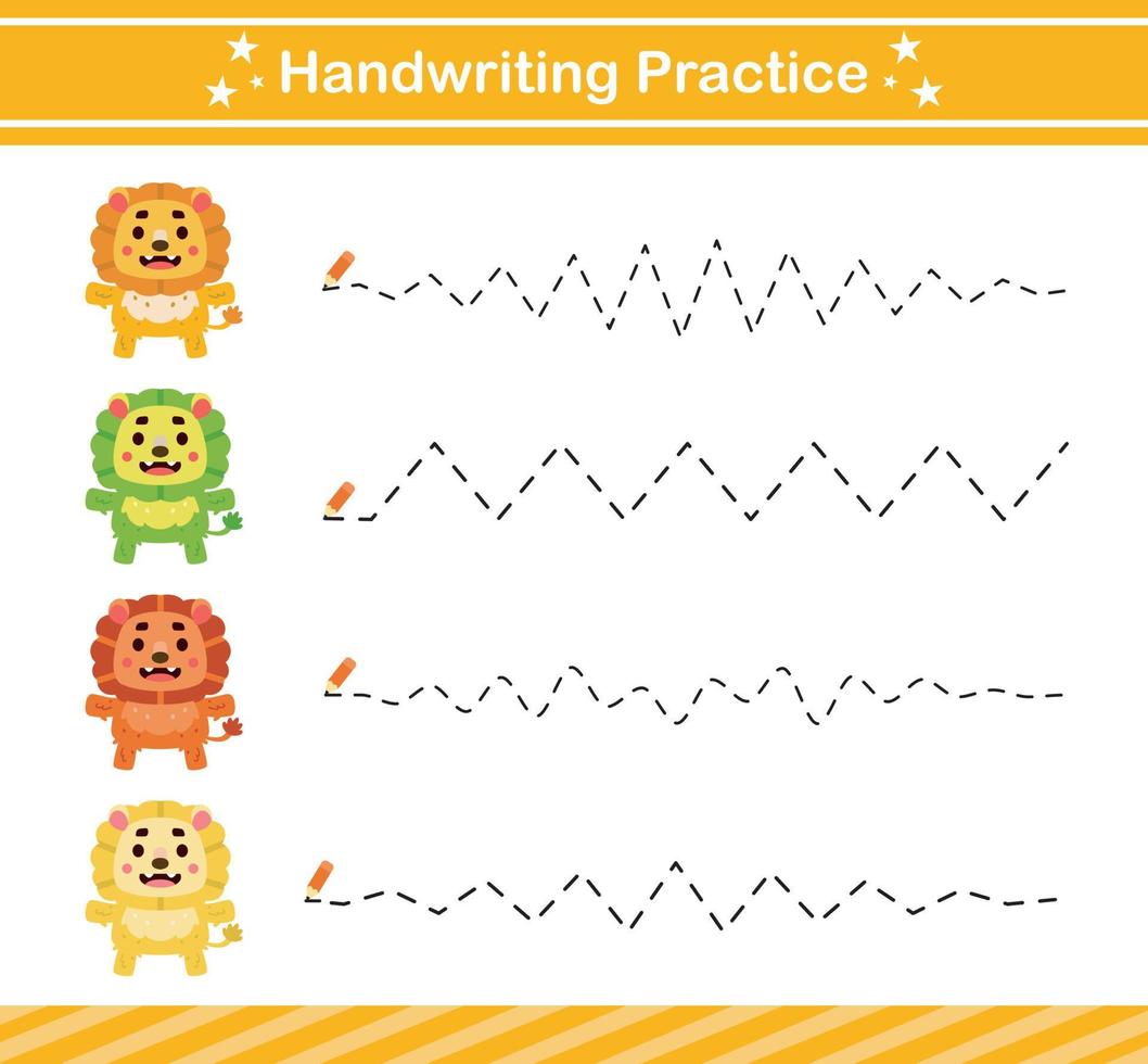 handwriting practice game.Education game for kindergarten and preschool .Educational page for kids vector