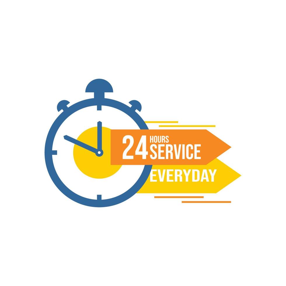 24 hours icon vector sign. 24 service vector illustration isolated on background