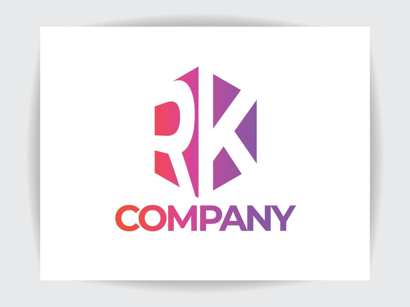 plantilla de diseño de logotipo de letra r y k profesional, con fondo blanco, diseño de logotipo creativo de alta calidad. vector