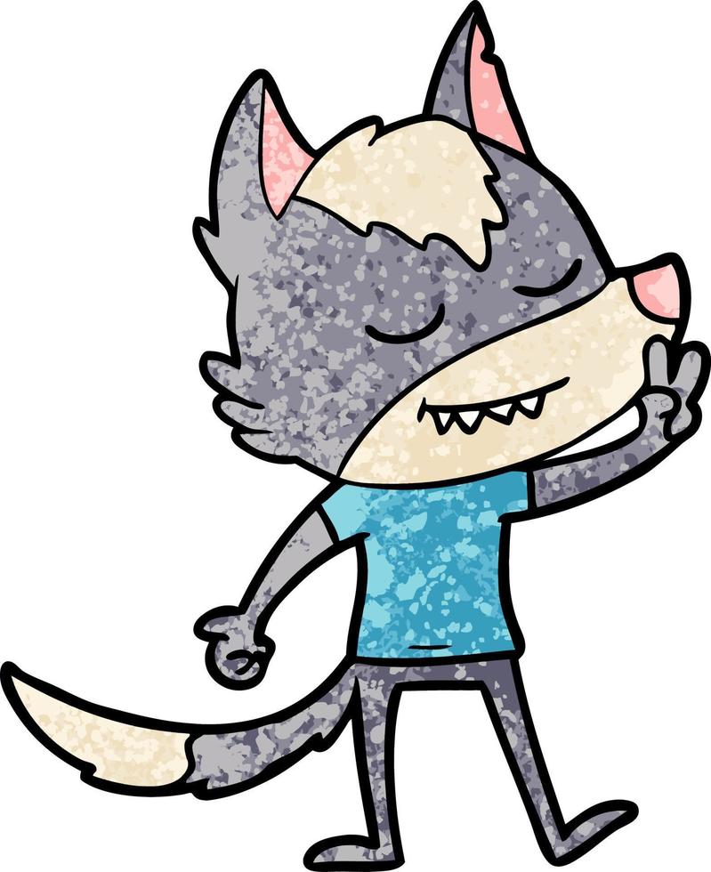 Vector wolf character in cartoon style