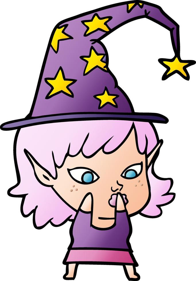 Vector elf girl character in cartoon style