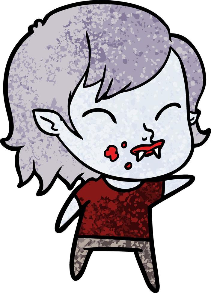 Vector vampire girl character in cartoon style