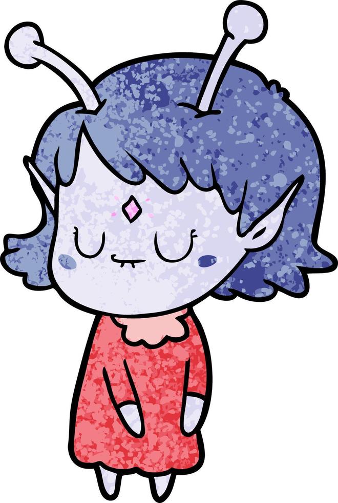 Vector alien character in cartoon style
