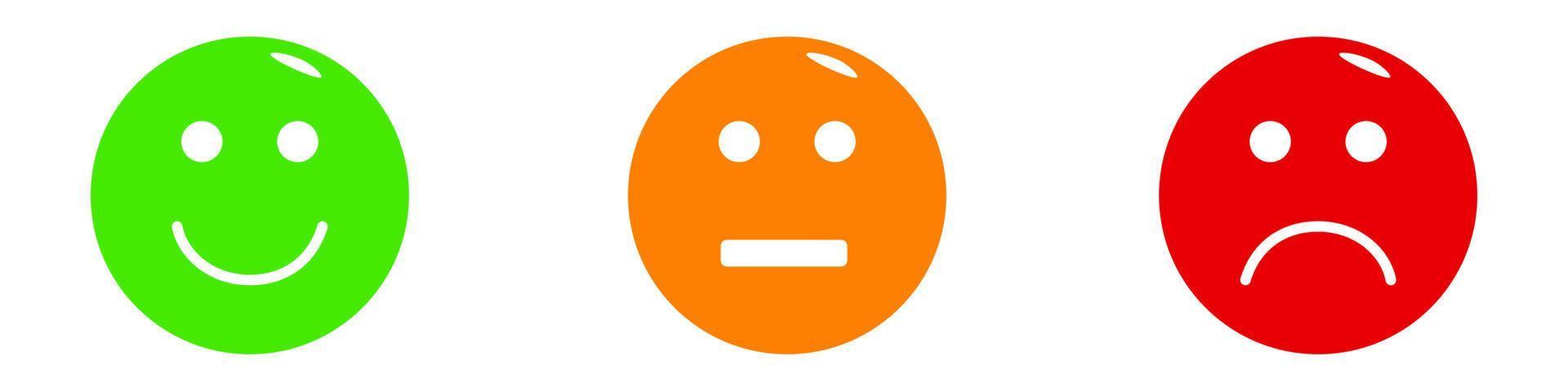 Symbol emoji icons with 3 different shapes. choice icons. Ok, neutral and no. Vector illustration