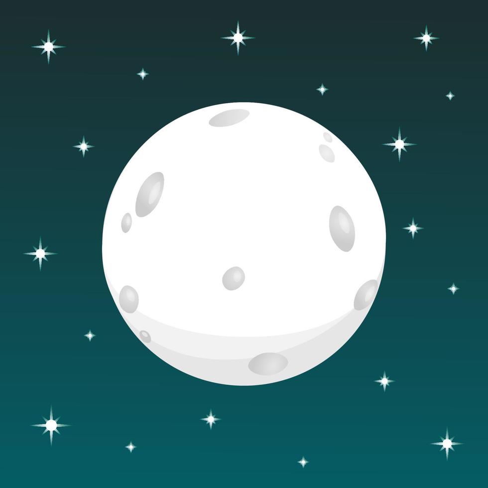 Moon and stars. Creative vector illustration. Moonlight icon. Dark Background. Full moon.