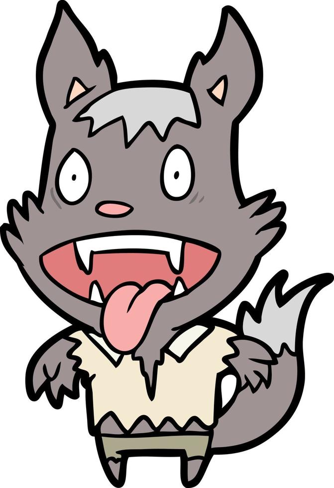 Vector werewolf character in cartoon style