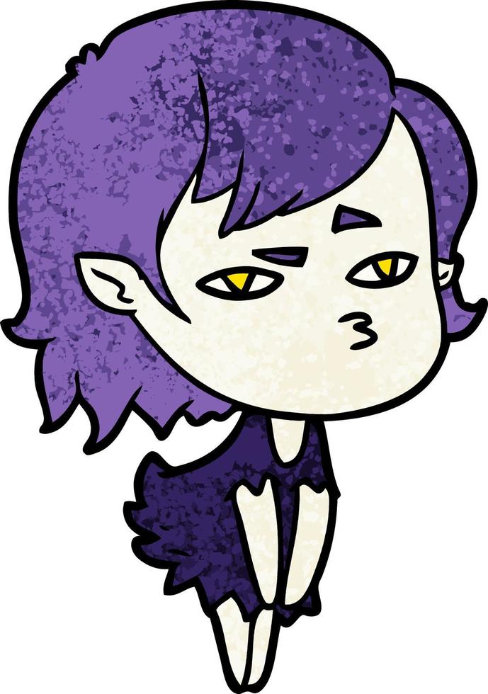 Vector vampire girl character in cartoon style